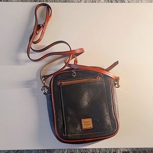Dooney and Bourke black and brown leather crossbody bag